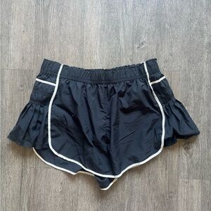 Stylish Black Athletic Shorts with White Accents